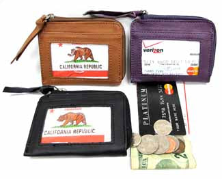 Coin (CCARDS) - BLACK, PURPLE, TAN Soft Genuine Leather