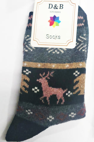Sox-DK GRAY Reindeer Sox