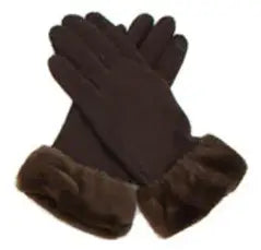 Gloves - BRW-Fur Cuffs, Touch Screen