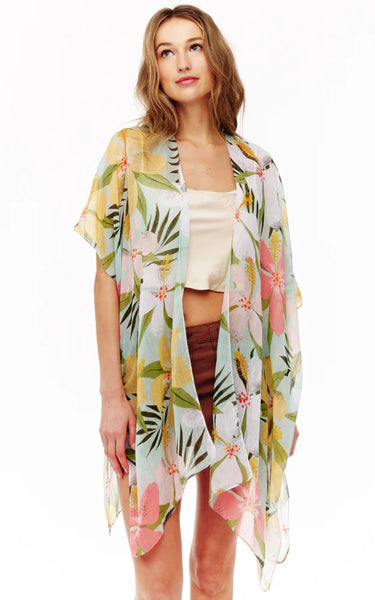 Kim-Shirt-MINT Floral Pattern Cover Up Kimono