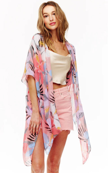 Kim-Shirt-PINK Floral Pattern Cover Up Kimono