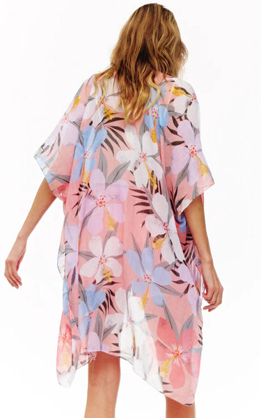 Kim-Shirt-PINK Floral Pattern Cover Up Kimono