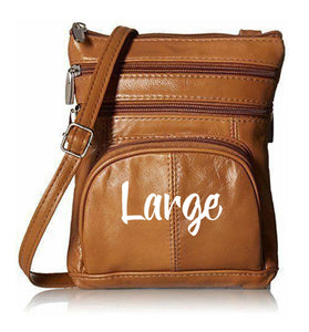 Casino-LG-LIGHT BROWN (Large) Leather Bag with Cell Phone Pocket