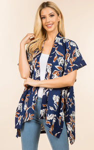 Kim-Shirt-NAVY Floral Cover Up