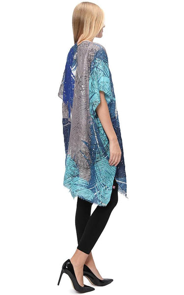 Kim-Long-BLUE Abstract with Metallic Dots