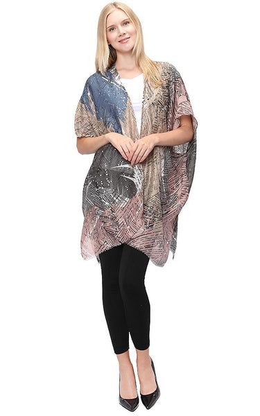 Kim-Long-PINK/GRAY Abstract with Metallic Dots