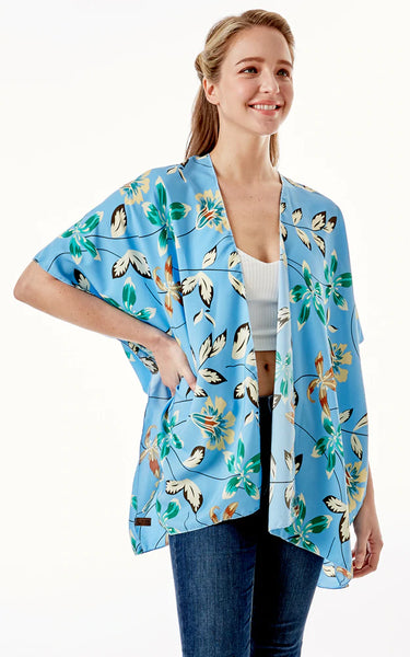 Kim-Shirt-BLUE Floral Cover Up
