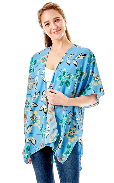 Kim-Shirt-BLUE Floral Cover Up