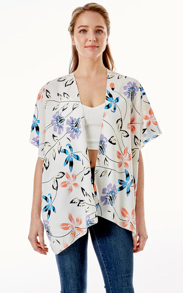 Kim-Shirt-WHITE Floral Cover Up