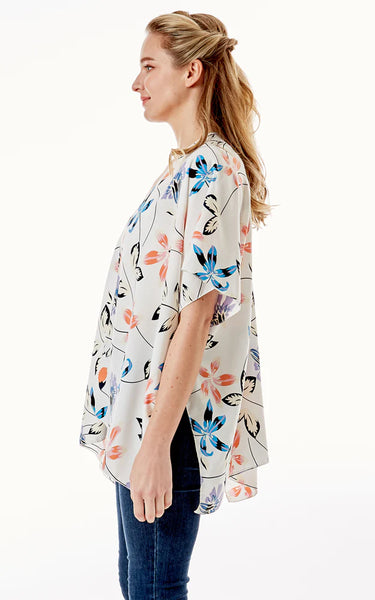 Kim-Shirt-WHITE Floral Cover Up
