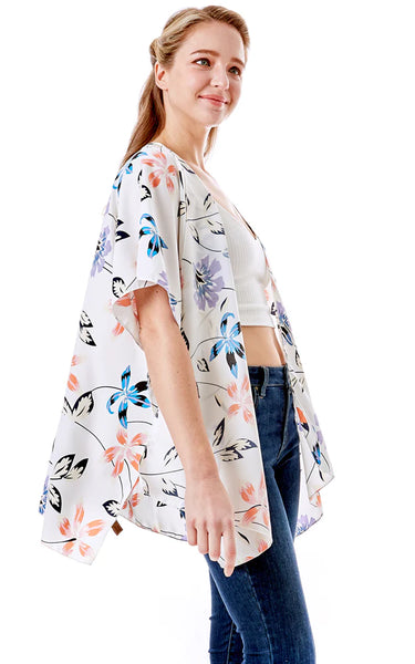 Kim-Shirt-WHITE Floral Cover Up