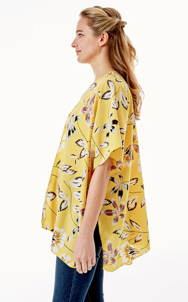 Kim-Shirt-YELLOW Floral Cover Up