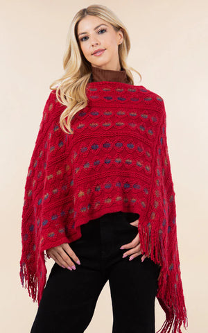 Poncho-RED Rainbow Cover Up