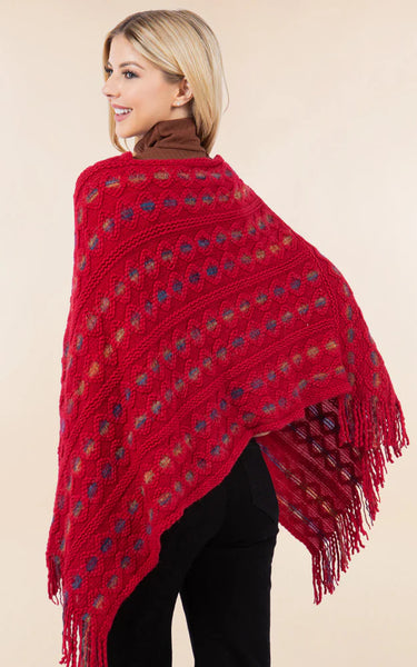 Poncho-RED Rainbow Cover Up