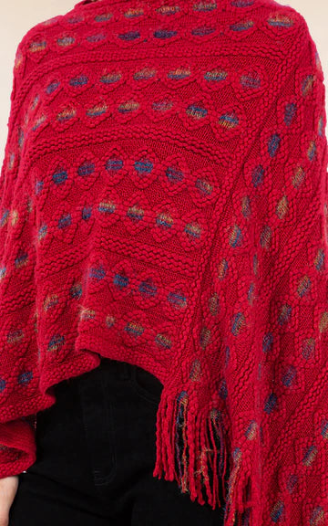 Poncho-RED Rainbow Cover Up