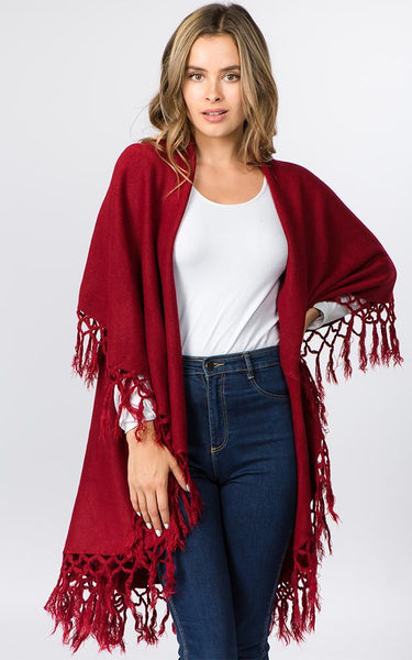 Vest-Shawl FR - BURG - Fringe