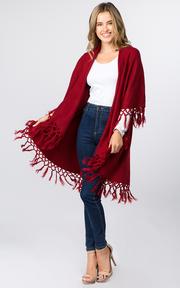 Vest-Shawl FR - BURG - Fringe