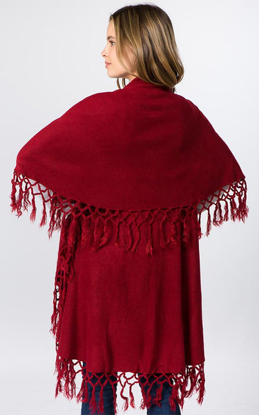 Vest-Shawl FR - BURG - Fringe