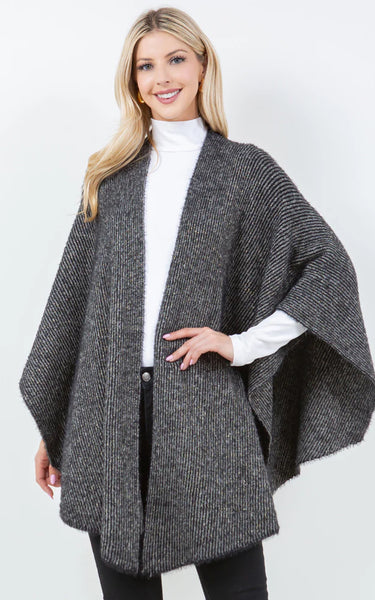 Shawl-BLK Metalic Kimono