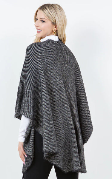 Shawl-BLK Metalic Kimono