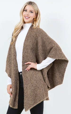 Shawl-TAN Metalic Kimono