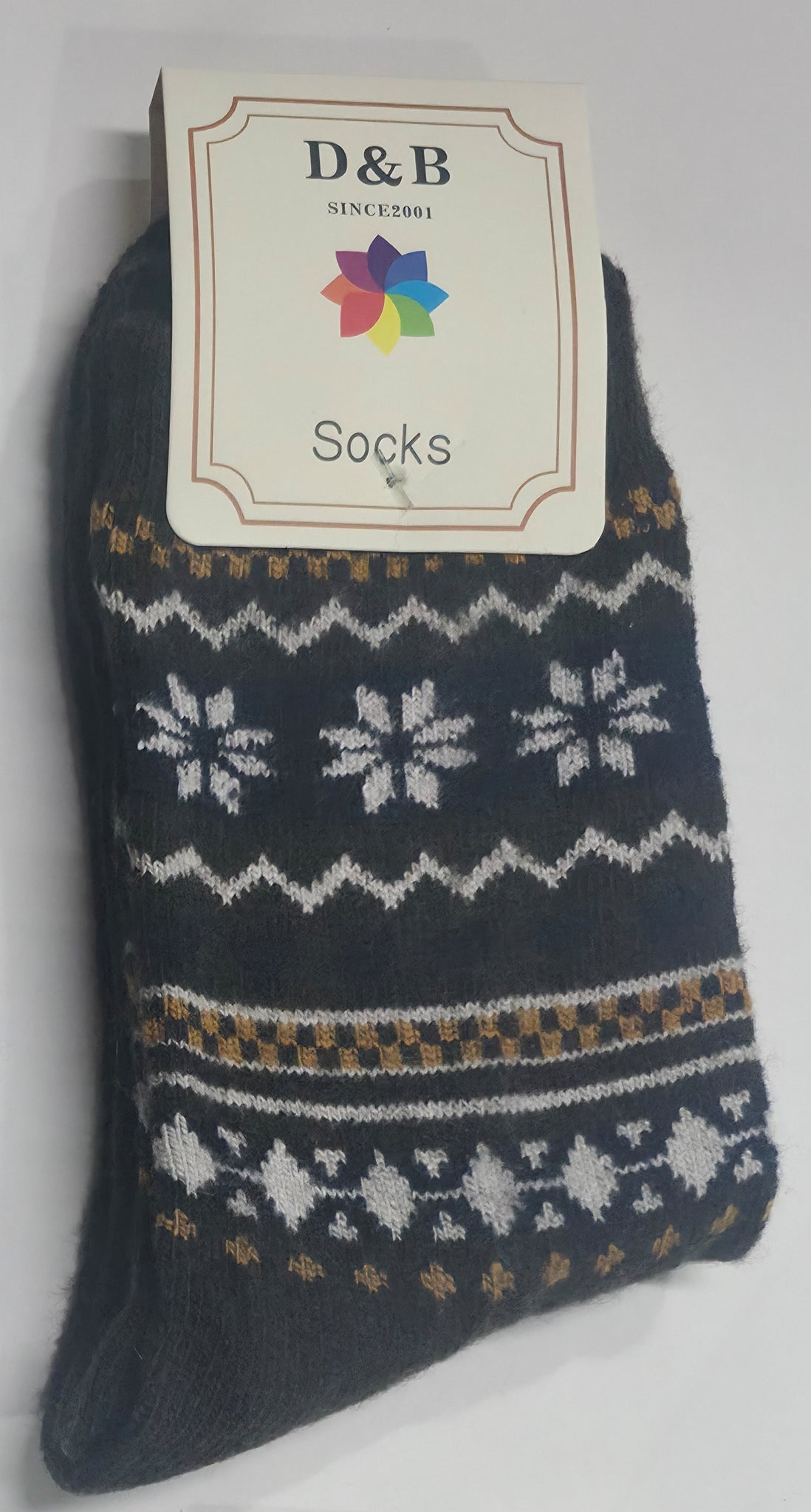 Sox2-DK BROWN Snowflake Crew