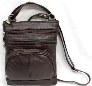 Casino-BROWN (Med) Leather Bag with Cell Phone Pocket