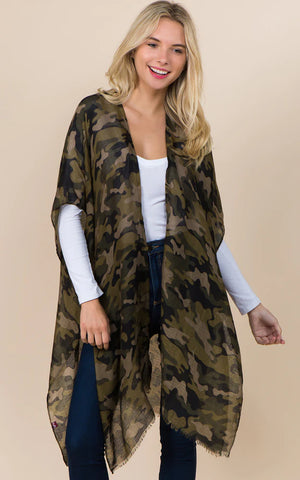 Kim-Shirt-OLIVE-Camouflage Print Cover Up Kimono