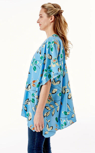Kim-Shirt-BLUE Floral Cover Up