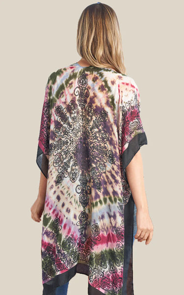 Kim-Long-PURPLE-Bohemian Tie Dyed Print Kimono