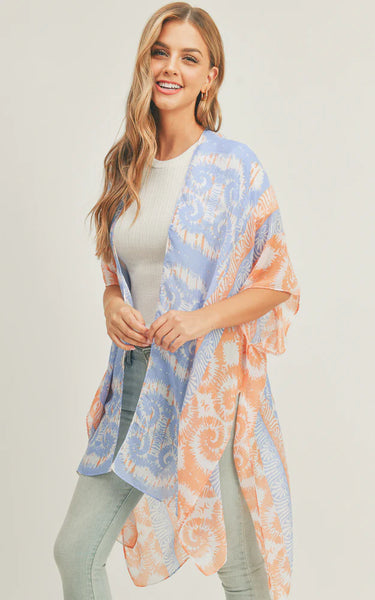 Kim-Shirt-BLUE-Abstract Pattern Cover-up Kimono