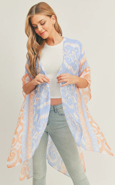 Kim-Shirt-BLUE-Abstract Pattern Cover-up Kimono