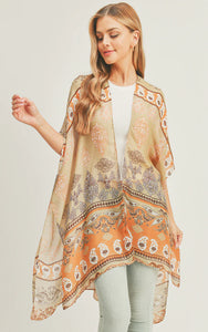 Kim-Shirt-BROWN-Boho Pattern Cover-up Kimono