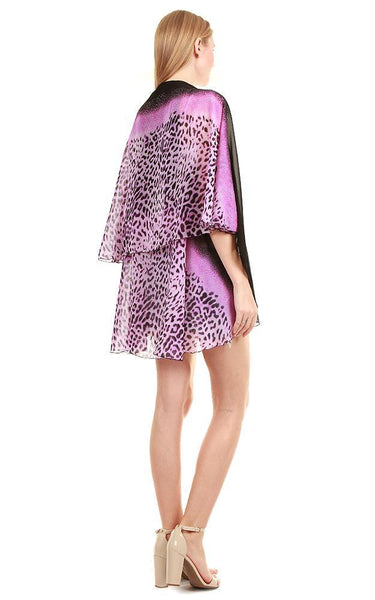Kimono Vest-Leo PURPLE - Silver Sparkles (Wear 4 Ways!)